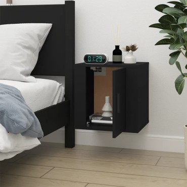 vidaXL Έπιπλο Τηλεόρασης Επιτοίχιο Μαύρο 40x34,5x40cm