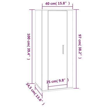 vidaXL Έπιπλο Τηλεόρασης Επιτοίχιο Λευκό 40x34,5x100cm