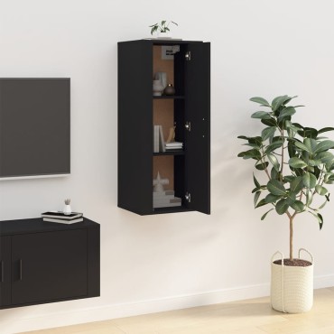 vidaXL Έπιπλο Τηλεόρασης Επιτοίχιο Μαύρο 40x34,5x100cm