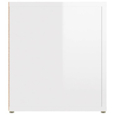 vidaXL Έπιπλο Τηλεόρασης Γυαλ. Λευκό 80x31,5x36cmΕπεξεργασμένο Ξύλο