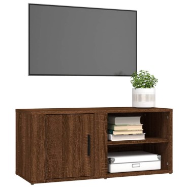 vidaXL Έπιπλο Τηλεόρασης Καφέ Δρυς 80x31,5x36cm Επεξεργασμένο Ξύλο