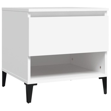 vidaXL Βοηθητικά Τραπέζια 2 τεμ. Λευκά 50x46x50cm Επεξεργασμένο Ξύλο