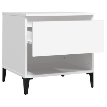 vidaXL Βοηθητικά Τραπέζια 2 τεμ. Λευκά 50x46x50cm Επεξεργασμένο Ξύλο