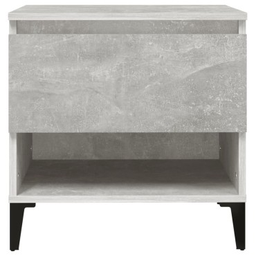vidaXL Βοηθητικά Τραπέζια 2 τεμ. Γκρι Σκυροδ. 50x46x50cm Επεξ. Ξύλο