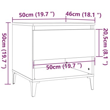 vidaXL Βοηθητικά Τραπέζια 2 τεμ. Μαύρα 50x46x50cm Επεξεργασμένο Ξύλο