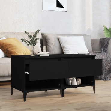vidaXL Βοηθητικά Τραπέζια 2 τεμ. Μαύρα 50x46x50cm Επεξεργασμένο Ξύλο