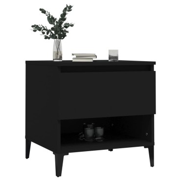 vidaXL Βοηθητικά Τραπέζια 2 τεμ. Μαύρα 50x46x50cm Επεξεργασμένο Ξύλο