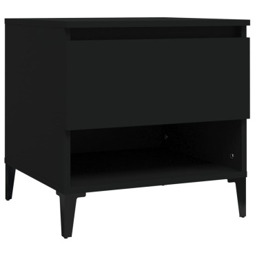 vidaXL Βοηθητικά Τραπέζια 2 τεμ. Μαύρα 50x46x50cm Επεξεργασμένο Ξύλο