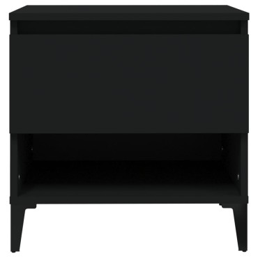 vidaXL Βοηθητικά Τραπέζια 2 τεμ. Μαύρα 50x46x50cm Επεξεργασμένο Ξύλο