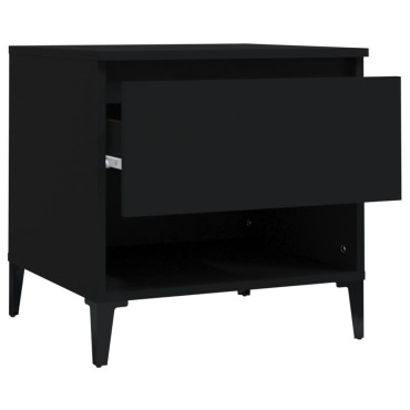 vidaXL Βοηθητικά Τραπέζια 2 τεμ. Μαύρα 50x46x50cm Επεξεργασμένο Ξύλο