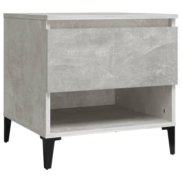 vidaXL Βοηθητικό Τραπέζι Γκρι Σκυροδ. 50x46x35cm Επεξεργασμένο Ξύλο 1 τεμ.