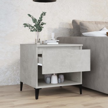 vidaXL Βοηθητικό Τραπέζι Γκρι Σκυροδ. 50x46x35cm Επεξεργασμένο Ξύλο 1 τεμ.
