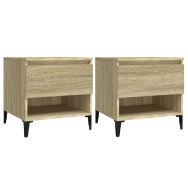 vidaXL Βοηθητικά Τραπέζια 2 τεμ. Sonoma Δρυς 50x46x50cm Επεξ. Ξύλο