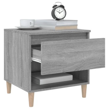 vidaXL Κομοδίνα 2 τεμ. Γκρι sonoma 50x46x50cm από Επεξεργασμένο Ξύλο