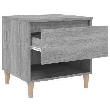 vidaXL Κομοδίνα 2 τεμ. Γκρι sonoma 50x46x50cm από Επεξεργασμένο Ξύλο