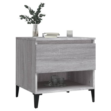vidaXL Βοηθητικά Τραπέζια 2 τεμ. Γκρι Sonoma 50x46x50cm Επεξ. Ξύλο