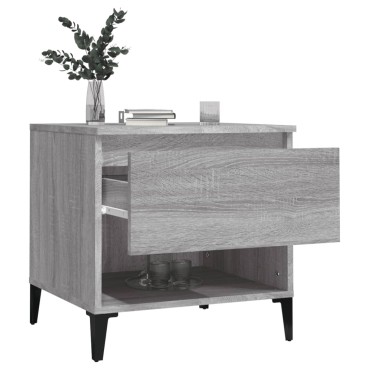 vidaXL Βοηθητικά Τραπέζια 2 τεμ. Γκρι Sonoma 50x46x50cm Επεξ. Ξύλο