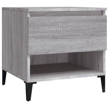 vidaXL Βοηθητικά Τραπέζια 2 τεμ. Γκρι Sonoma 50x46x50cm Επεξ. Ξύλο