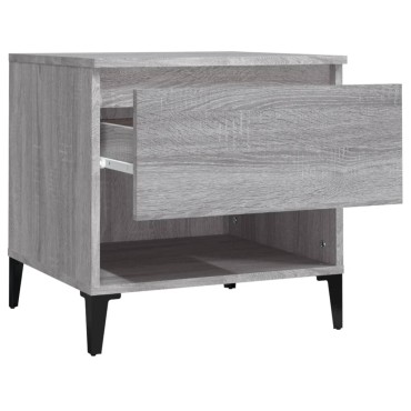 vidaXL Βοηθητικά Τραπέζια 2 τεμ. Γκρι Sonoma 50x46x50cm Επεξ. Ξύλο
