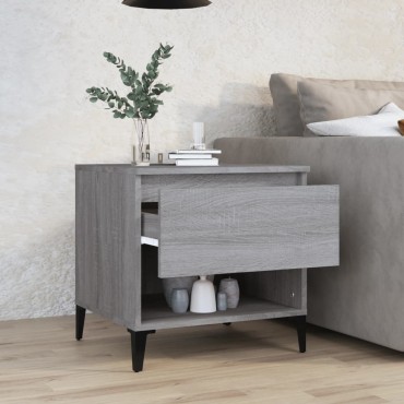 vidaXL Βοηθητικό Τραπέζι Γκρι Sonoma 50x46x50cm Επεξεργασμένο Ξύλο 1 τεμ.