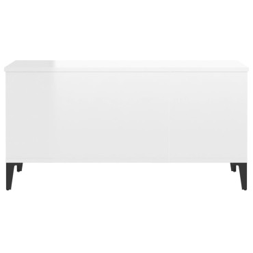 vidaXL Τραπεζάκι Σαλονιού Γυαλ. Λευκό 90x44,5x45cm Επεξεργ. Ξύλο 1 τεμ.