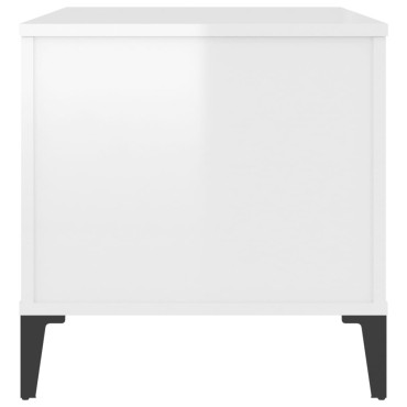 vidaXL Τραπεζάκι Σαλονιού Γυαλ. Λευκό 90x44,5x45cm Επεξεργ. Ξύλο 1 τεμ.