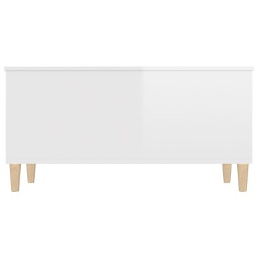 vidaXL Τραπεζάκι Σαλονιού Γυαλ. Λευκό 90x44,5x45cm Επεξεργ. Ξύλο 1 τεμ.