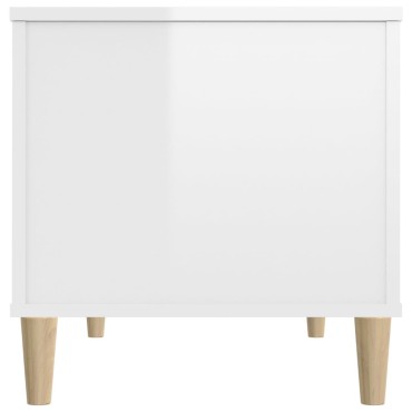 vidaXL Τραπεζάκι Σαλονιού Γυαλ. Λευκό 90x44,5x45cm Επεξεργ. Ξύλο 1 τεμ.