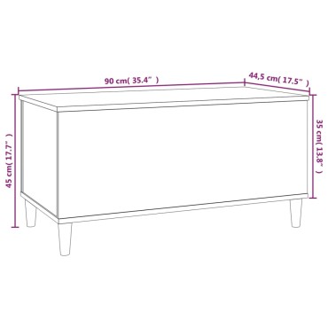 vidaXL Τραπεζάκι Σαλονιού Λευκό 90x44,5x45cm από Επεξεργασμένο Ξύλο 1 τεμ.