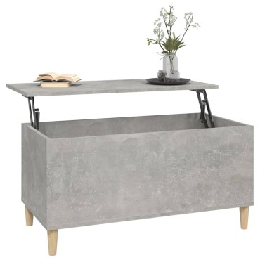 vidaXL Τραπεζάκι Σαλονιού Γκρι Σκυροδ. 90x44,5x45cm Επεξεργ. Ξύλο 1 τεμ.