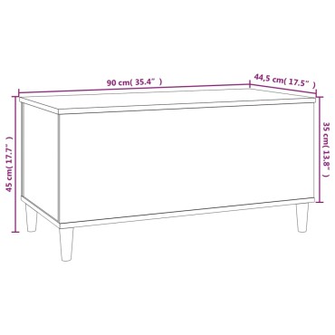 vidaXL Τραπεζάκι Σαλονιού Γκρι Σκυροδ. 90x44,5x45cm Επεξεργ. Ξύλο 1 τεμ.