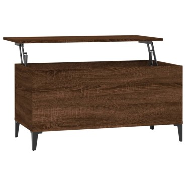 vidaXL Τραπεζάκι Σαλονιού Καφέ Δρυς 90x44,5x45cm Επεξεργασμένο Ξύλο 1 τεμ.