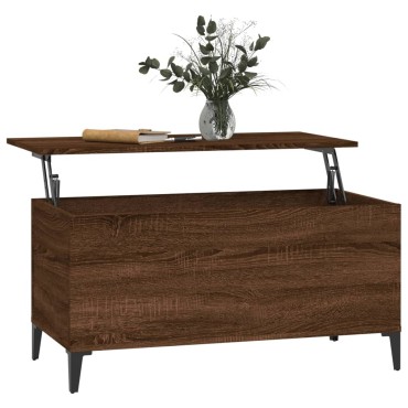 vidaXL Τραπεζάκι Σαλονιού Καφέ Δρυς 90x44,5x45cm Επεξεργασμένο Ξύλο 1 τεμ.