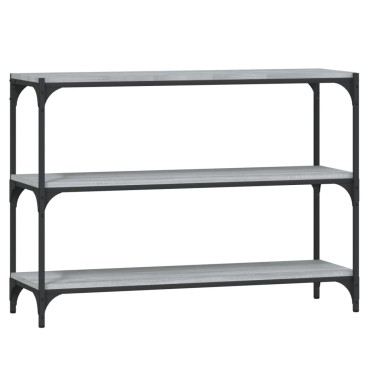 vidaXL Βιβλιοθήκη Γκρι Sonoma 100x33x70,5cm Επεξ. Ξύλο & Ατσάλι 1 τεμ.