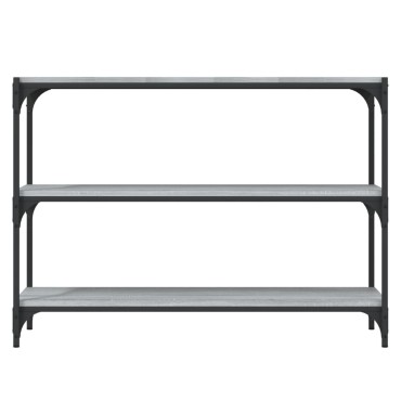 vidaXL Βιβλιοθήκη Γκρι Sonoma 100x33x70,5cm Επεξ. Ξύλο & Ατσάλι 1 τεμ.