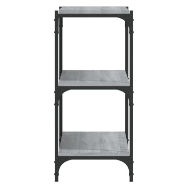 vidaXL Βιβλιοθήκη Γκρι Sonoma 100x33x70,5cm Επεξ. Ξύλο & Ατσάλι 1 τεμ.