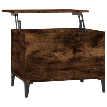 vidaXL Τραπεζάκι Σαλονιού Καπνιστή Δρυς 60x44,5x45cm Επεξ. Ξύλο 1 τεμ.