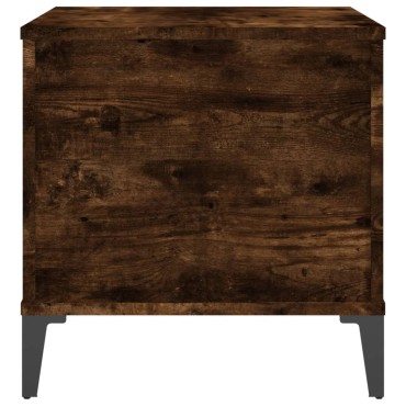 vidaXL Τραπεζάκι Σαλονιού Καπνιστή Δρυς 60x44,5x45cm Επεξ. Ξύλο 1 τεμ.