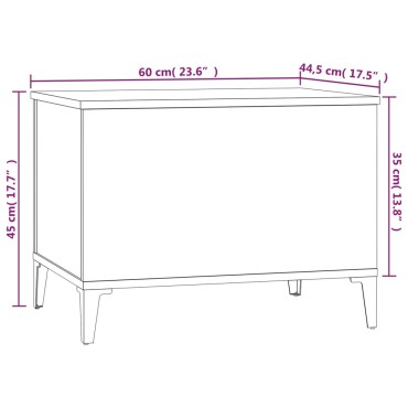 vidaXL Τραπεζάκι Σαλονιού Καπνιστή Δρυς 60x44,5x45cm Επεξ. Ξύλο 1 τεμ.