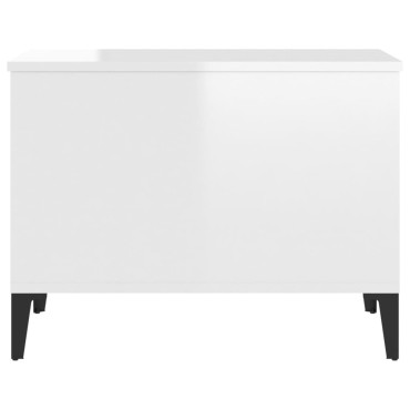 vidaXL Τραπεζάκι Σαλονιού Γυαλ. Λευκό 60x44,5x45cm Επεξεργασμένο Ξύλο 1 τεμ.