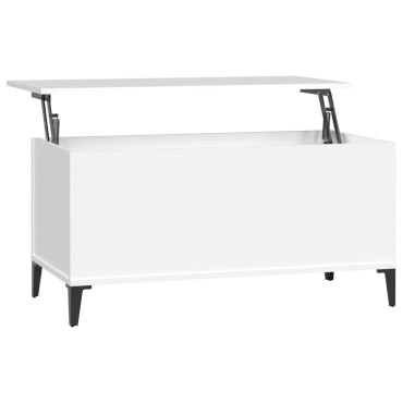 vidaXL Τραπεζάκι Σαλονιού Λευκό 90x44,5x45cm από Επεξεργασμένο Ξύλο 1 τεμ.