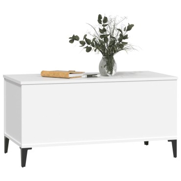 vidaXL Τραπεζάκι Σαλονιού Λευκό 90x44,5x45cm από Επεξεργασμένο Ξύλο 1 τεμ.
