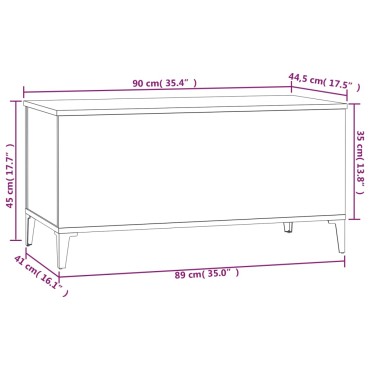 vidaXL Τραπεζάκι Σαλονιού Λευκό 90x44,5x45cm από Επεξεργασμένο Ξύλο 1 τεμ.