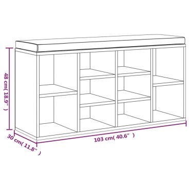 vidaXL Παπουτσοθήκη Καπνιστή Δρυς 103x30x48cm από Επεξεργασμένο Ξύλο 1 τεμ.