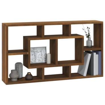 vidaXL Ραφιέρα Τοίχου 8 Τμημάτων Καφέ Δρυς 85x16x47,5cm 1 τεμ.