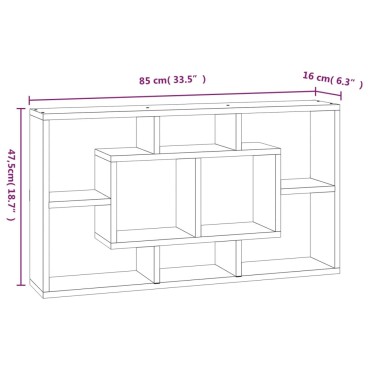 vidaXL Ραφιέρα Τοίχου 8 Τμημάτων Καφέ Δρυς 85x16x47,5cm 1 τεμ.