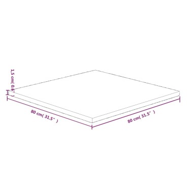 vidaXL Επιφάνεια Τραπεζιού Τετράγωνη Σκ. Καφέ 80x80x1,5cm Ξύλο Δρυς 1 τεμ.
