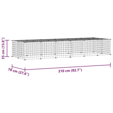 vidaXL Κλουβί Κατοικίδιων με 28 Πάνελ + Πόρτα Μαύρο 35 x 35εκ Ατσάλινο