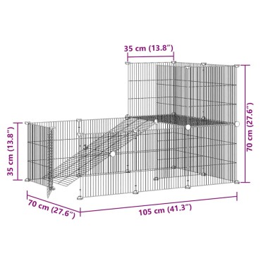 vidaXL Κλουβί Κατοικίδιων με 20 Πάνελ + Πόρτα Μαύρο 35 x 35εκ Ατσάλινο