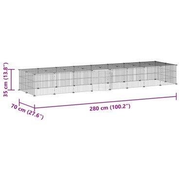 vidaXL Κλουβί Κατοικίδιων με 36 Πάνελ + Πόρτα Μαύρο 35 x 35εκ Ατσάλινο